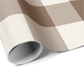 Bruin groot geruit Gingham Cadeaupapier (Rol Hoek)