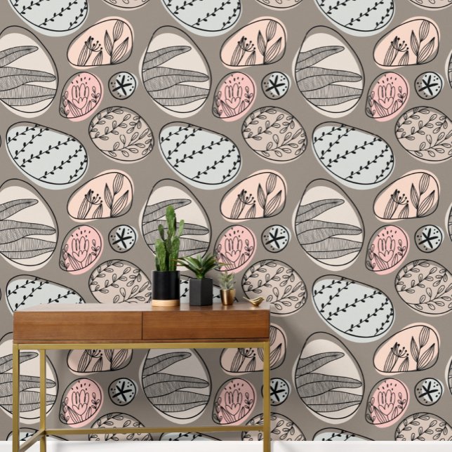 Bruin Groot Vet Abstract Patroon Behang (Brown Big Bold Abstract Patterned wallpaper from Ricaso. A modern wallpaper ideal for any room)