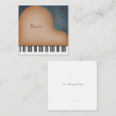 Bruin Grote Piano Custom Mini Notitiekaartje (Voorkant / Achterkant)