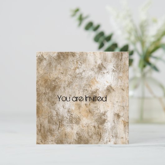 Bruin Grunge Abstract Baby shower Kaart (Staand voorkant)