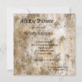 Bruin Grunge Abstract Baby shower Kaart (Achterkant)