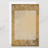 Bruin Grunge Bloemen Stationery Briefpapier (Voorkant / Achterkant)