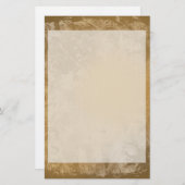Bruin Grunge Bloemen Stationery Briefpapier (Voorkant / Achterkant)