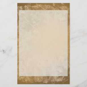 Bruin Grunge Bloemen Stationery Briefpapier