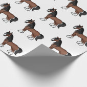 Bruin Gypsy Vanner Clydesdale Shire Horse Patroon Cadeaupapier (Hoek)