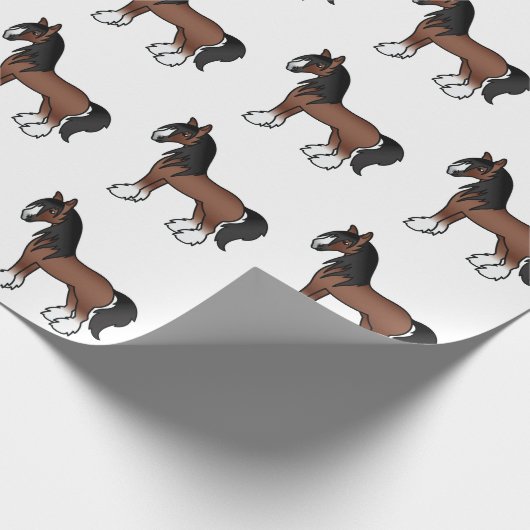 Bruin Gypsy Vanner Clydesdale Shire Horse Patroon Cadeaupapier (Hoek)