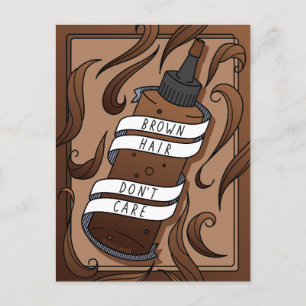 Bruin Haar Funny Cartoon Tattoo Dye Bottle Briefkaart