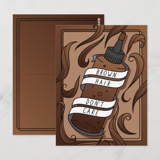 Bruin Haar Funny Cartoon Tattoo Dye Bottle Briefkaart (Voorkant / Achterkant)