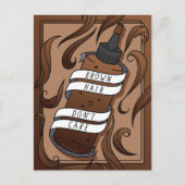 Bruin Haar Funny Cartoon Tattoo Dye Bottle Briefkaart (Voorkant)