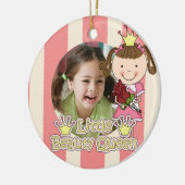 Bruin Haar Kleine Schoonheid Koningin Foto Ornamen Keramisch Ornament (Links)