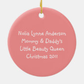 Bruin Haar Kleine Schoonheid Koningin Foto Ornamen Keramisch Ornament (Achterkant)