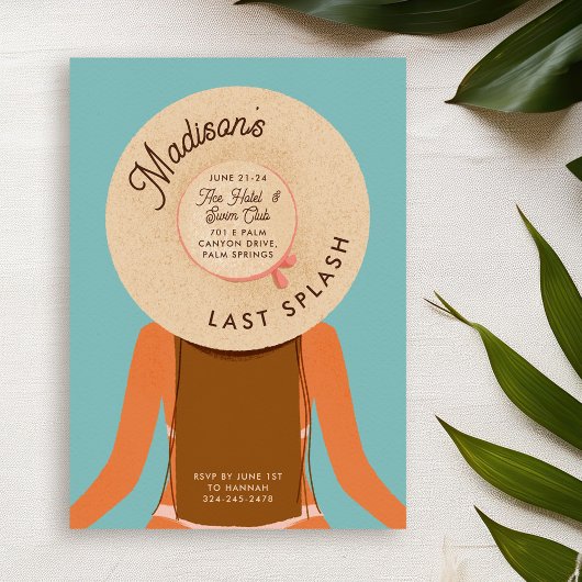 Bruin haar laatste plons vrijgezellenfeest kaart