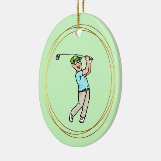 Bruin Haar Mannelijk Golfer Ornament (Links)