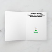 Bruin Haar Mannelijk Golfer Wenskaart Kaart (Binnen)