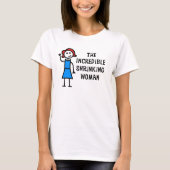 Bruin haar ongelooflijke krimpende vrouw t-shirt (Voorkant)