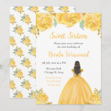 Bruin Haar Princess Gold Floral Sweet Sixteen