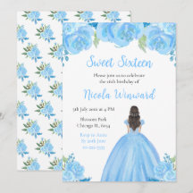 Bruin Haar Prinses Blauw Bloem Sweet Sixteen