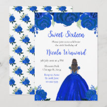 Bruin Haar Prinses Blauw Bloem Sweet Sixteen