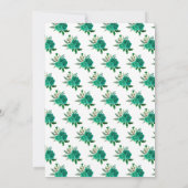 Bruin Haar Prinses Groen Bloemen Quinceanera Kaart (Achterkant)