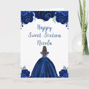 Bruin Haar Prinses Marine Bloemen Zoet Zestien Kaart