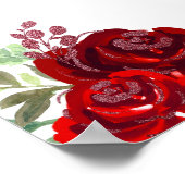 Bruin Haar Prinses Rood Bloemen Verjaardag Welkom Poster (Hoek)