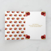 Bruin Haar Prinses Rood Gelukkige Verjaardag Kaart (Binnen)