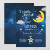 Bruin haar Twinkle Twinkle Little star Kaart (Voorkant / Achterkant)