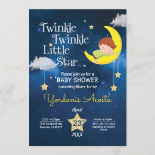 Bruin haar Twinkle Twinkle Little star Kaart