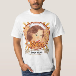 Bruin haar verpleegster t-shirt