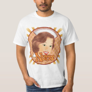 Bruin haar verpleegster t-shirt