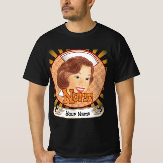 Bruin haar verpleegster t-shirt