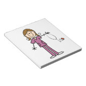 Bruin hair Vrouw Stick Figuur Nurse Notitieblok (Schuin)