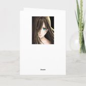 Bruin Haired Blauw Eyed Anime Meisje Kaart (Achterkant)