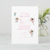 Bruin Haired Fairies Verjaardag Uitnodiging (Staand voorkant)