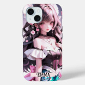 Bruin Haired Zeemeermin Custom Name Girly Girl Case-Mate iPhone Case (Achterkant)
