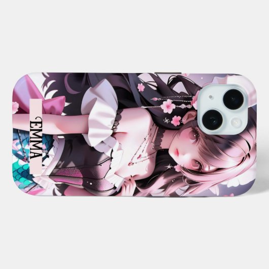 Bruin Haired Zeemeermin Custom Name Girly Girl Case-Mate iPhone Case (Achterkant (horizontaal))