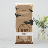  Bruin Halloween Bat Party Ticket (Staand voorkant)