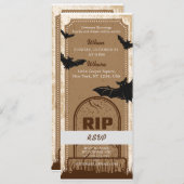  Bruin Halloween Bat Party Ticket (Voorkant / Achterkant)