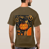 Bruin Halloween pompoen T-shirt (Achterkant)