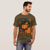 Bruin Halloween pompoen T-shirt (Voorkant volledig)