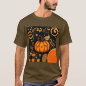 Bruin Halloween pompoen T-shirt (Voorkant)