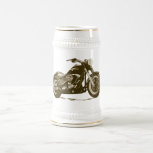 Bruin Harley-motorfiets Bierpul