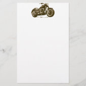 Bruin Harley-motorfiets Briefpapier (Voorkant)
