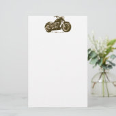 Bruin Harley-motorfiets Briefpapier (Staand voorkant)