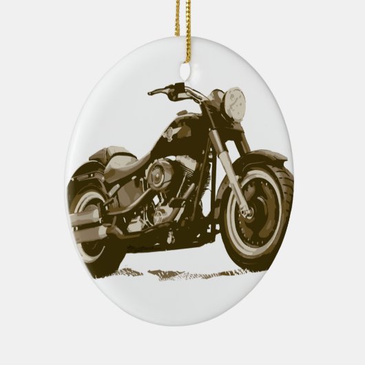 Bruin Harley-motorfiets Keramisch Ornament (Rechts)