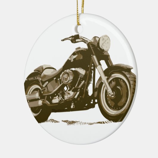 Bruin Harley-motorfiets Keramisch Ornament (Links)