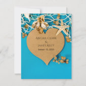 bruin hart en stervisbruiloft kaart (Voorkant)