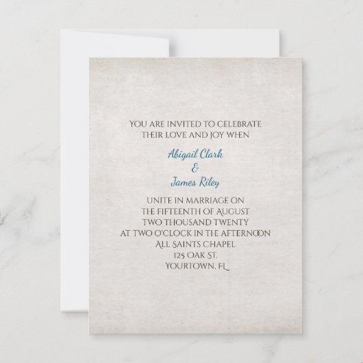 bruin hart en stervisbruiloft kaart (Achterkant)