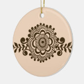 Bruin Henna Tattoo - Bruin Mehendi Motifs Keramisch Ornament (Links)