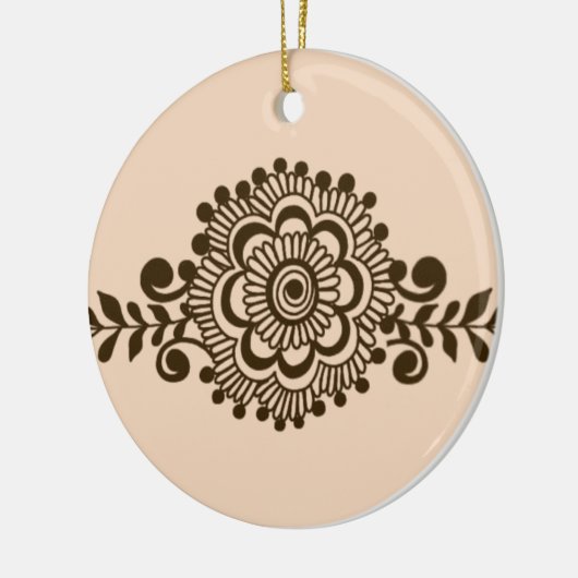 Bruin Henna Tattoo - Bruin Mehendi Motifs Keramisch Ornament (Links)